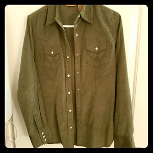 Wrangler Olive green button down